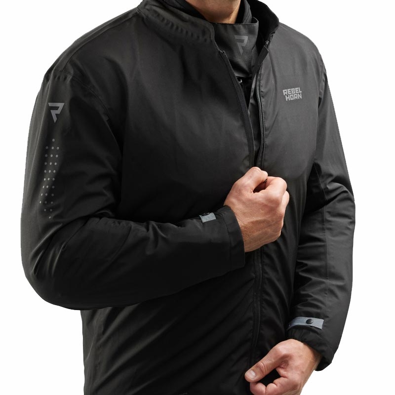 Blouson de moto Rebelhorn Hiker IV noir-gris foncé-rouge