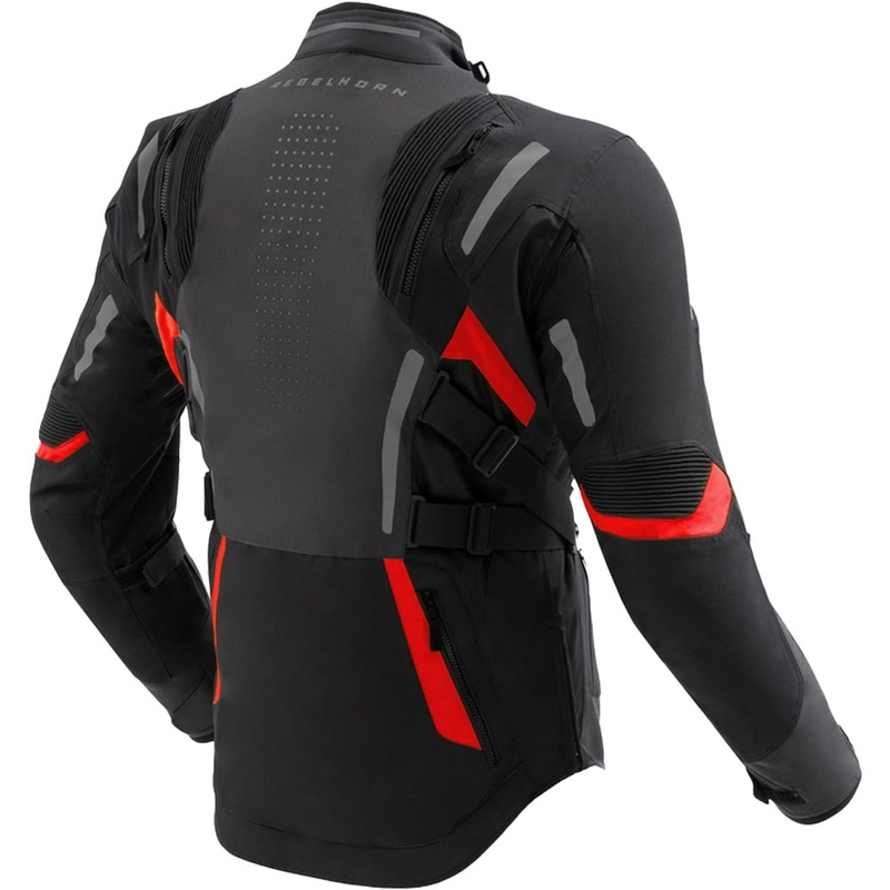Blouson de moto Rebelhorn Hiker IV noir-gris foncé-rouge