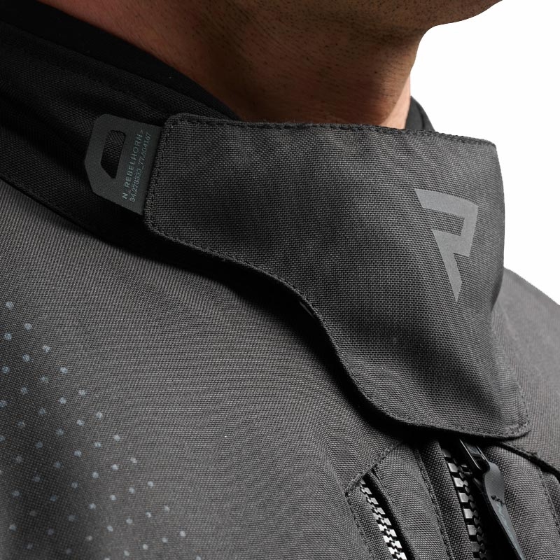 Blouson de moto Rebelhorn Hiker IV noir-gris foncé-rouge