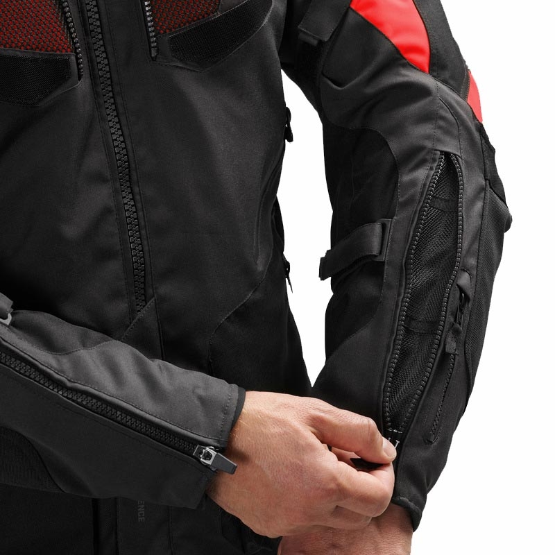 Blouson de moto Rebelhorn Hiker IV noir-gris foncé-rouge