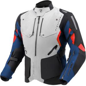 Blouson de moto Rebelhorn Hiker IV gris clair-bleu-rouge