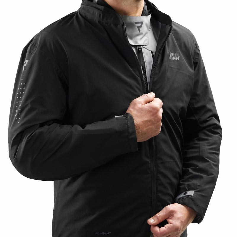 Blouson de moto Rebelhorn Hiker IV gris clair-bleu-rouge