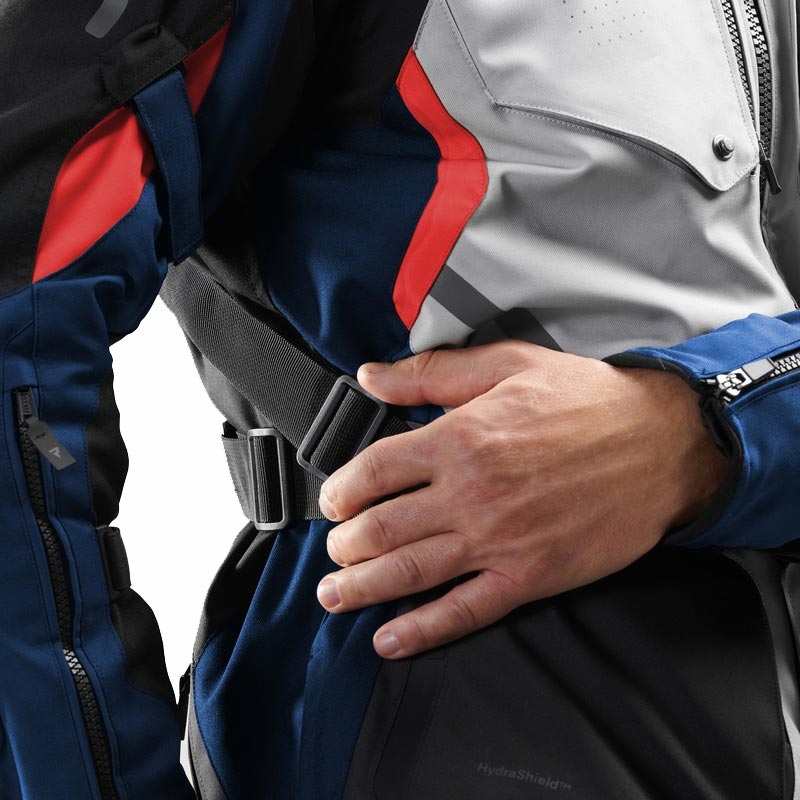 Blouson de moto Rebelhorn Hiker IV gris clair-bleu-rouge