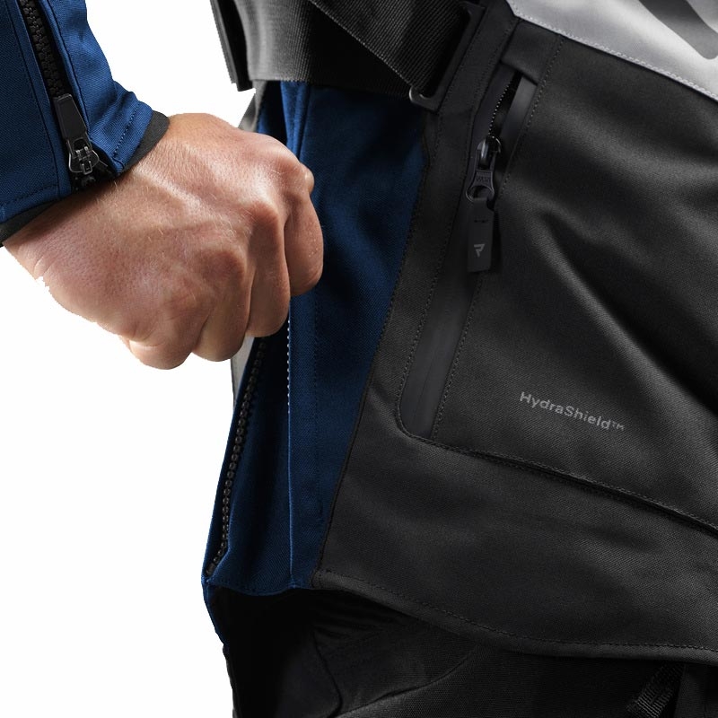 Blouson de moto Rebelhorn Hiker IV gris clair-bleu-rouge