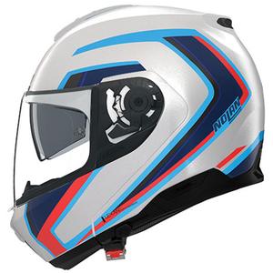 Casque de moto modulable Nolan N100-6 Radiante N-COM 358 blanc-gris-bleu