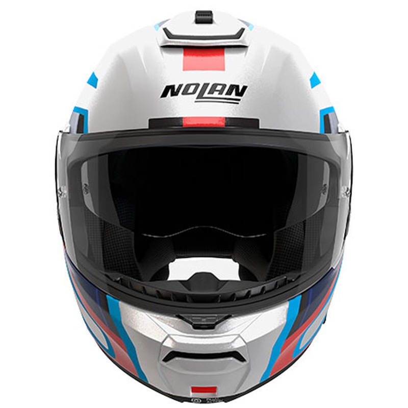 Casque de moto modulable Nolan N100-6 Radiante N-COM 358 blanc-gris-bleu