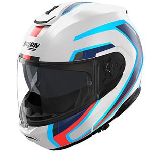 Casque de moto modulable Nolan N100-6 Radiante N-COM 358 blanc-gris-bleu