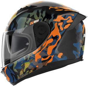 Casque intégral de moto Nolan N60-6 Foxtrot 34 noir-orange-bleu