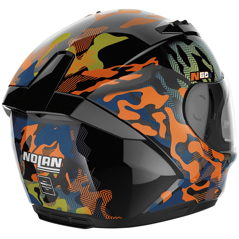 Casque intégral de moto Nolan N60-6 Foxtrot 34 noir-orange-bleu