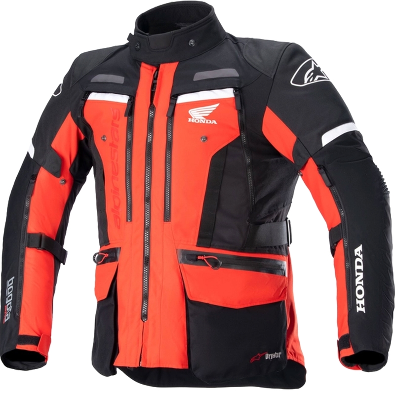 Blouson moto Alpinestars Bogota PRO Drystar Honda collection rouge fluo-noir