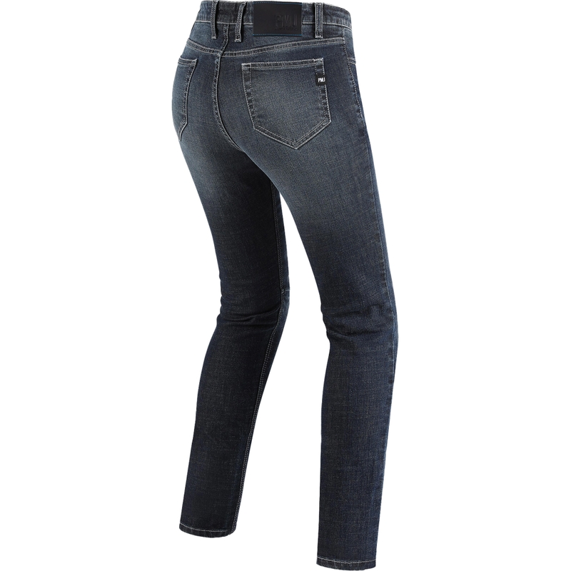 Jean moto femme PMJ Rider bleu foncé soldes