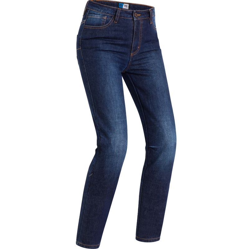 Jean moto femme PMJ Hollie bleu foncé soldes