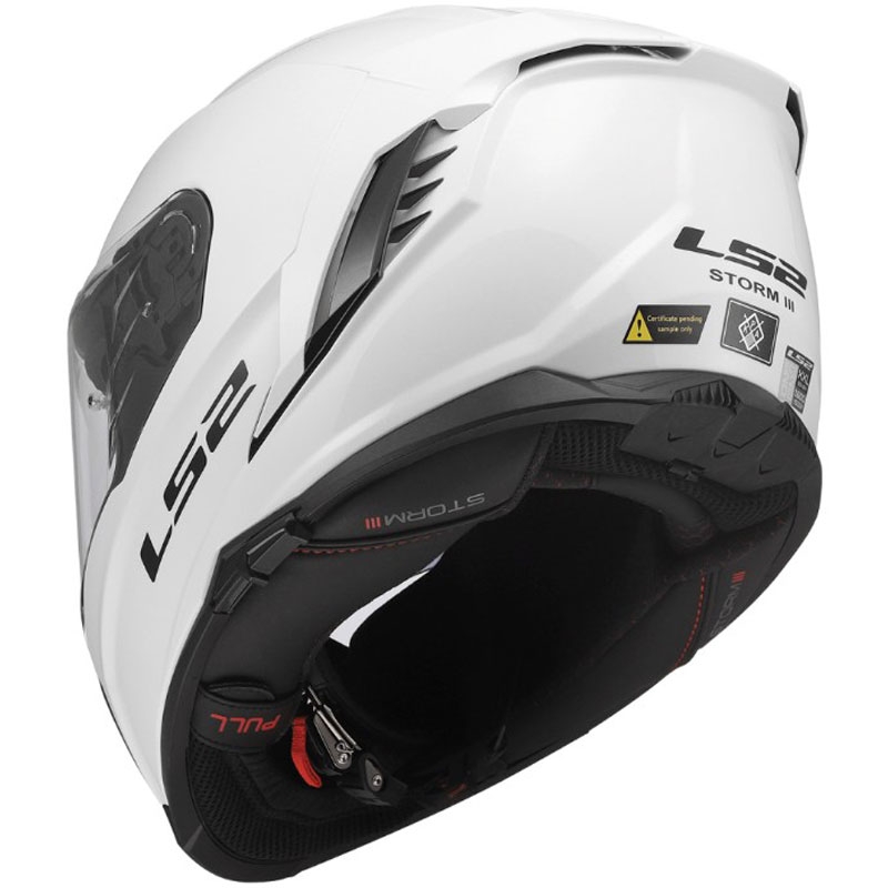 Casque intégral de moto LS2 FF818 Storm III Blanc brillant uni