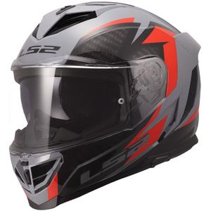 Casque intégral de moto LS2 FF818 Storm III Dynamo gris-rouge brillant