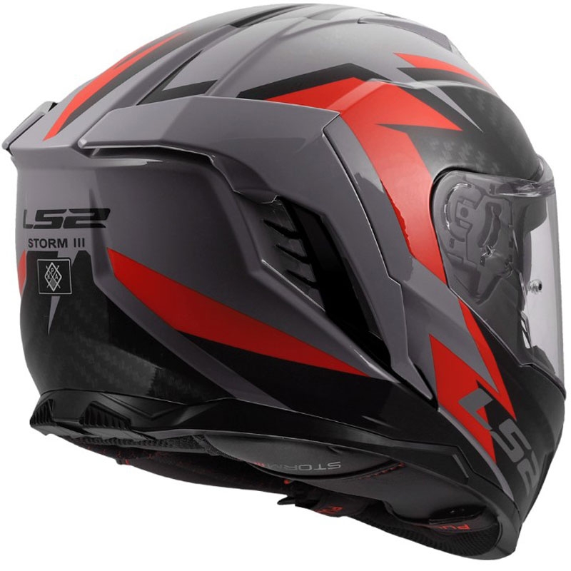 Casque intégral de moto LS2 FF818 Storm III Dynamo gris-rouge brillant