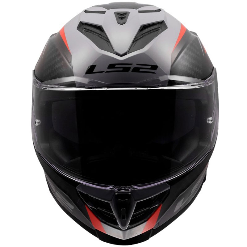 Casque intégral de moto LS2 FF818 Storm III Dynamo gris-rouge brillant