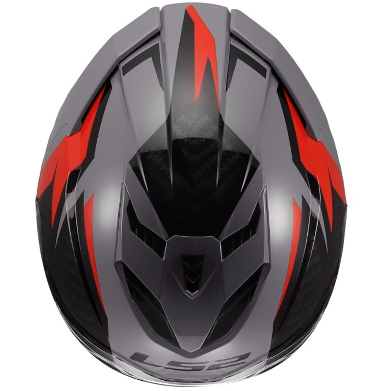 Casque intégral de moto LS2 FF818 Storm III Dynamo gris-rouge brillant