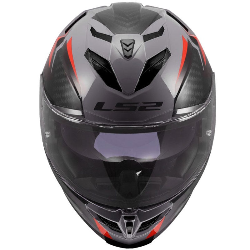 Casque intégral de moto LS2 FF818 Storm III Dynamo gris-rouge brillant