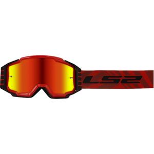 Lunettes de motocross LS2 Charger PRO rouge avec plexi iridium