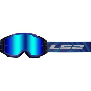 Lunettes de motocross LS2 Charger PRO bleu avec plexi iridium