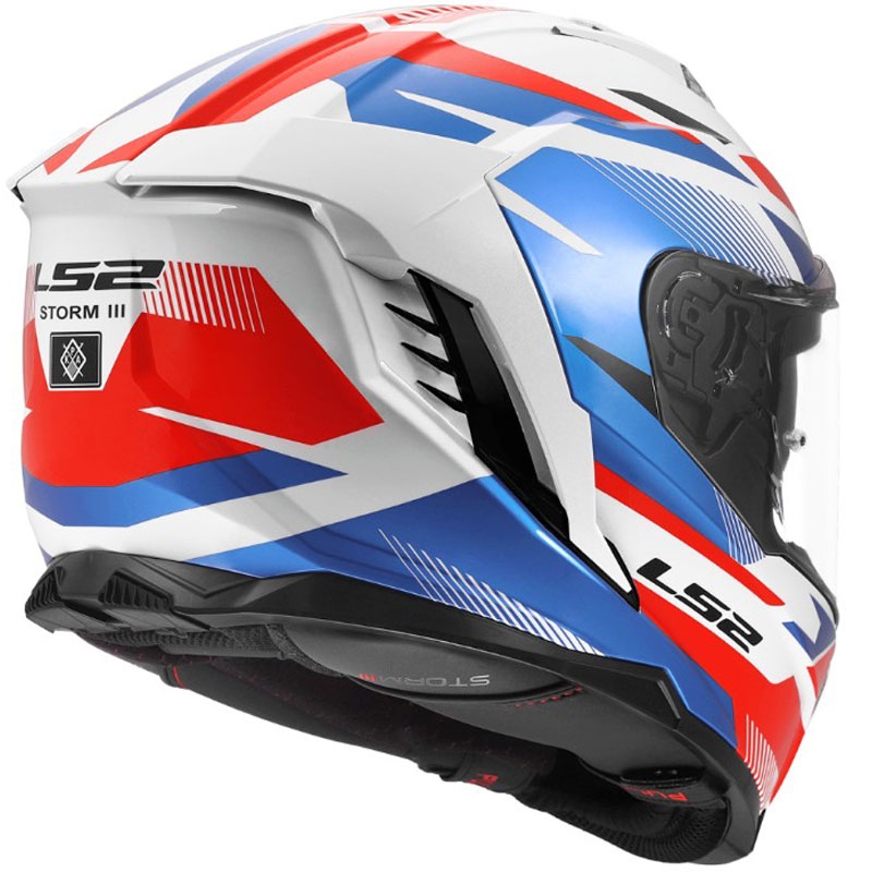 Casque intégral de moto LS2 FF818 Storm III Komai blanc brillant-bleu-rouge