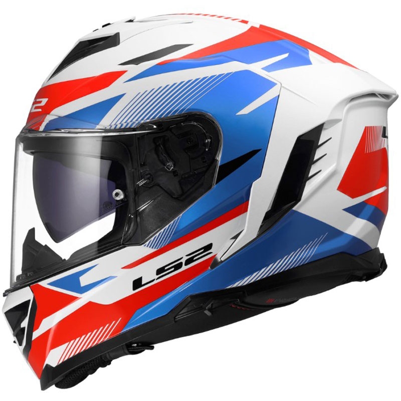 Casque intégral de moto LS2 FF818 Storm III Komai blanc brillant-bleu-rouge