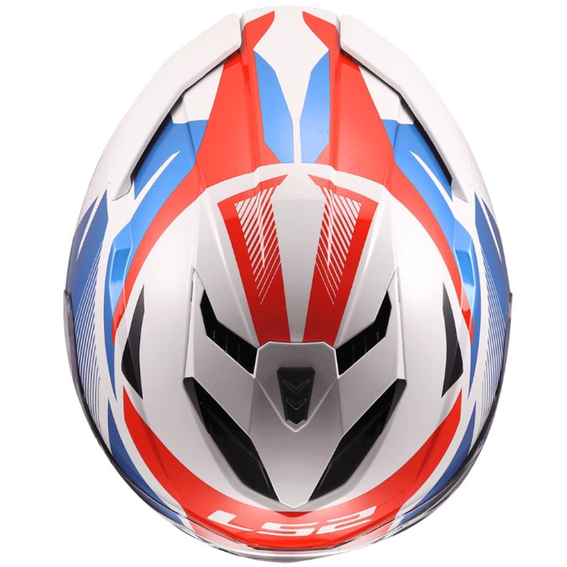Casque intégral de moto LS2 FF818 Storm III Komai blanc brillant-bleu-rouge