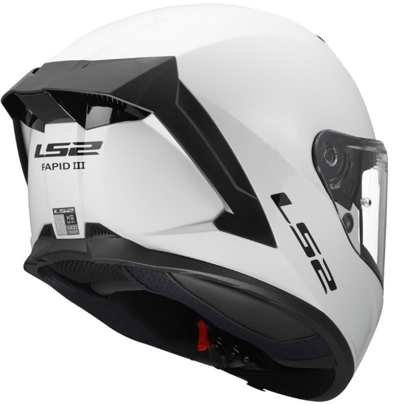 Casque intégral de moto LS2 FF820 Rapid III Blanc brillant uni