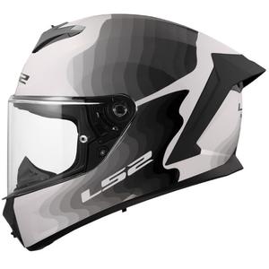 Casque intégral moto LS2 FF820 Rapid III Flow blanc-gris brillant