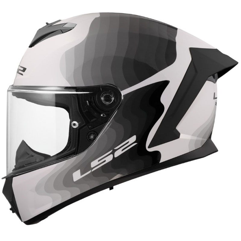 Casque intégral de moto LS2 FF820 Rapid III Flow blanc-gris brillant