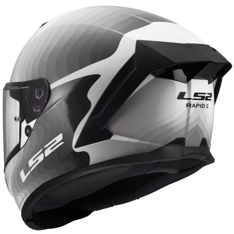 Casque intégral de moto LS2 FF820 Rapid III Flow blanc-gris brillant