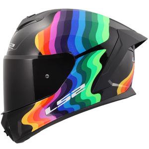 Casque intégral de moto LS2 FF820 Rapid III Flow noir brillant multicolore
