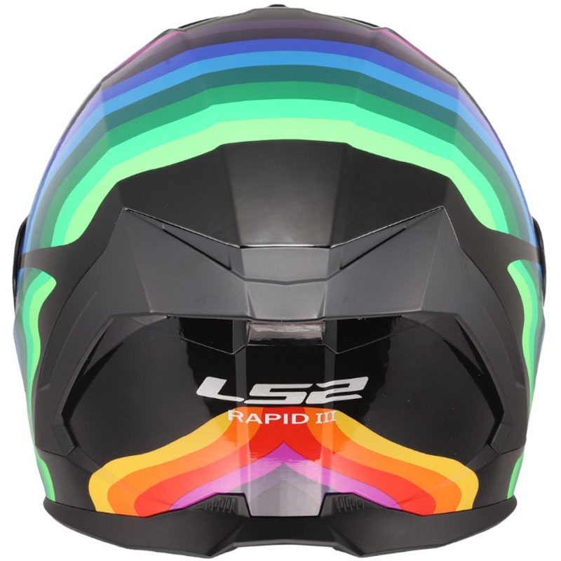 Casque intégral de moto LS2 FF820 Rapid III Flow noir brillant multicolore