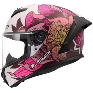Casque intégral de moto LS2 FF820 Rapid III Poppies II blanc-rose brillant