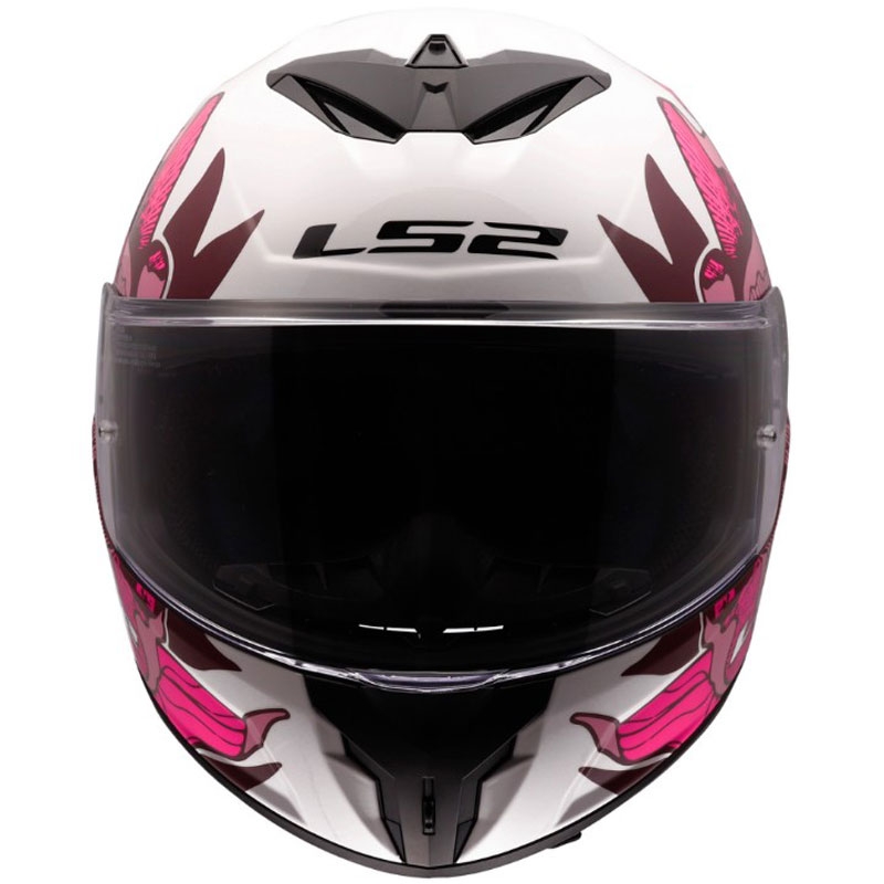 Casque intégral de moto LS2 FF820 Rapid III Poppies II blanc-rose brillant