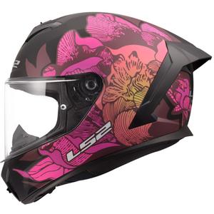 Casque intégral de moto LS2 FF820 Rapid III Poppies II noir-rose mat