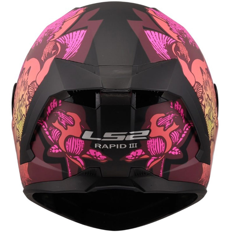 Casque intégral de moto LS2 FF820 Rapid III Poppies II noir-rose mat