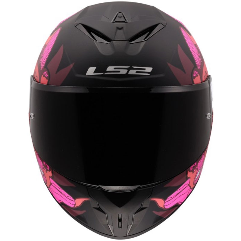 Casque intégral de moto LS2 FF820 Rapid III Poppies II noir-rose mat