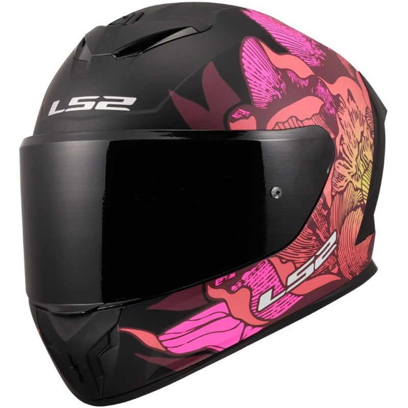 Casque intégral de moto LS2 FF820 Rapid III Poppies II noir-rose mat