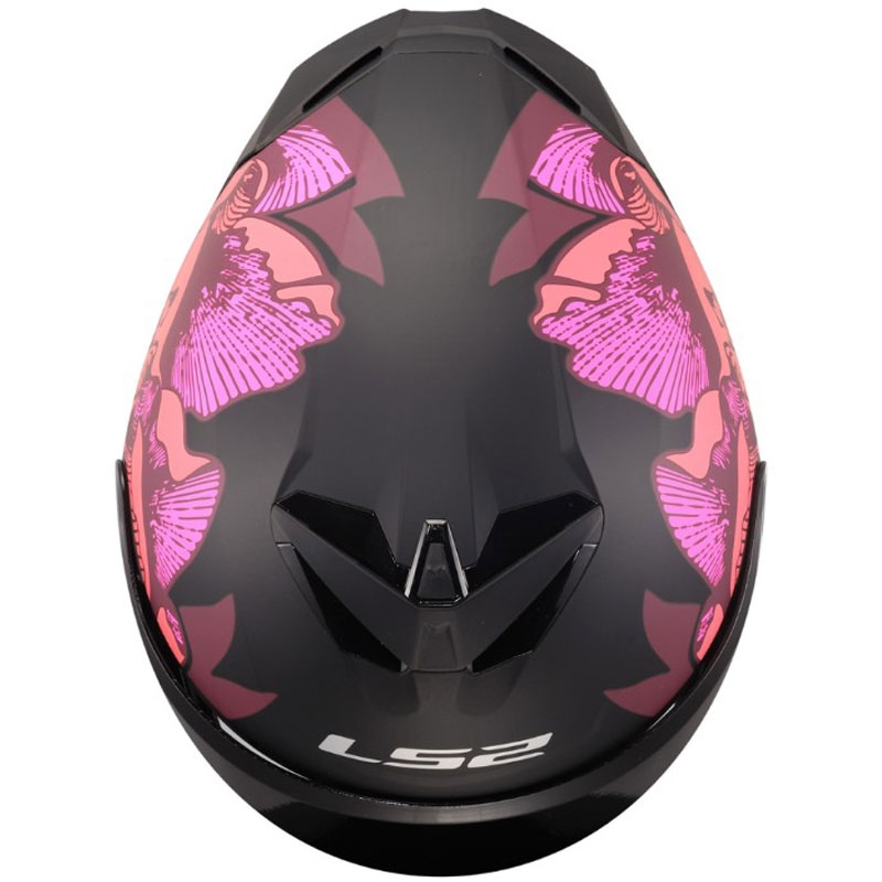 Casque intégral de moto LS2 FF820 Rapid III Poppies II noir-rose mat