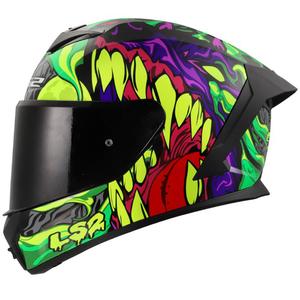 Casque intégral de moto LS2 FF820 Rapid III Lycant, violet-vert brillant