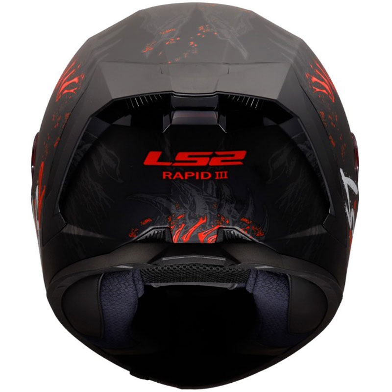 Casque intégral de moto LS2 FF820 Rapid III Kaiju II noir mat-rouge-blanc