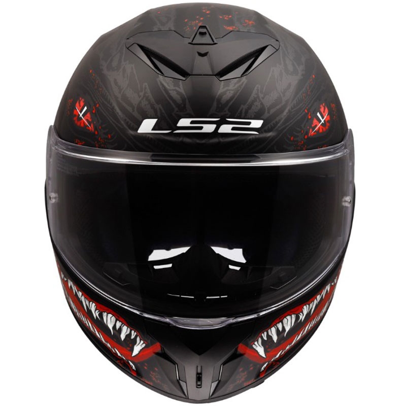 Casque intégral de moto LS2 FF820 Rapid III Kaiju II noir mat-rouge-blanc