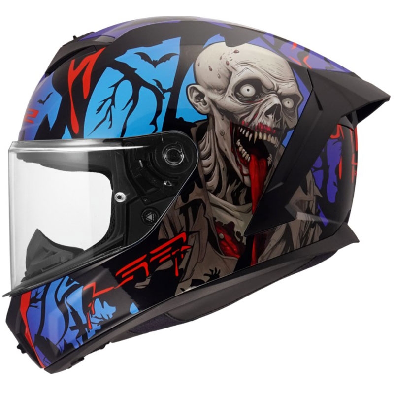 Casque intégral de moto LS2 FF820 Rapid III Zombie II noir brillant-rouge-bleu