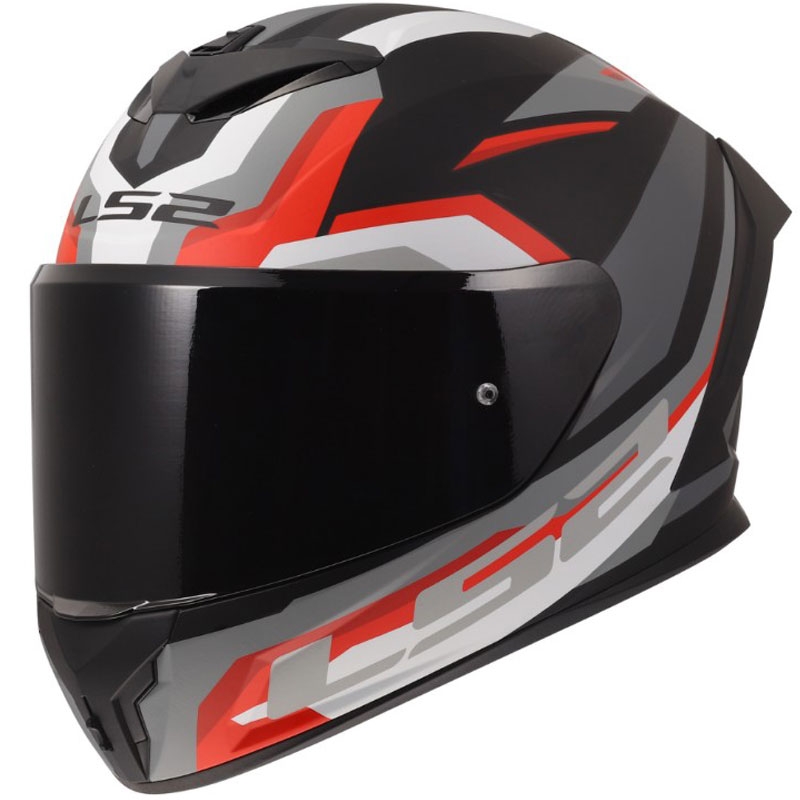 Casque intégral de moto LS2 FF820 Rapid III Hyper noir mat-rouge