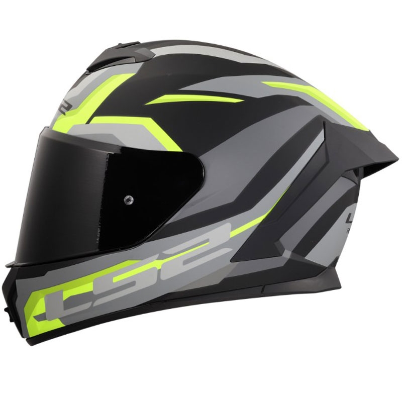Casque intégral moto LS2 FF820 Rapid III Hyper noir mat-jaune