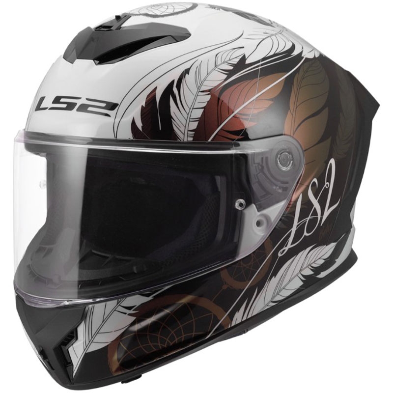 Casque intégral de moto LS2 FF820 Rapid III Boho blanc brillant-noir-rose