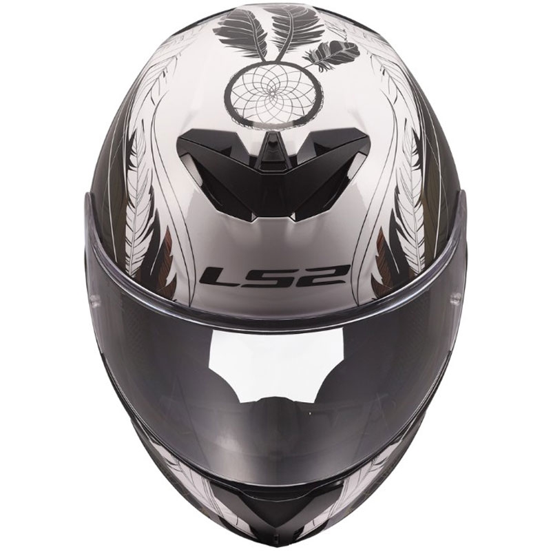 Casque intégral de moto LS2 FF820 Rapid III Boho blanc brillant-noir-rose