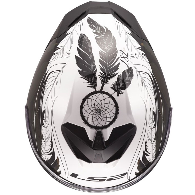Casque intégral de moto LS2 FF820 Rapid III Boho blanc brillant-noir-rose