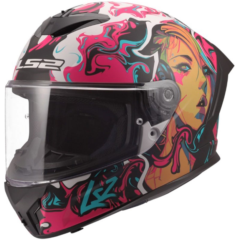 Casque intégral de moto LS2 FF820 Rapid III Cyberg violet-bleu-vert mat